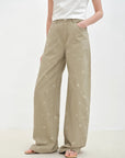 "Carol Pie" loose high - waisted wide - leg calla lily print jeans for women - variant_title