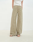 "Carol Pie" loose high - waisted wide - leg calla lily print jeans for women - variant_title