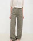 "Carol Pie" loose high - waisted wide - leg calla lily print jeans for women - variant_title