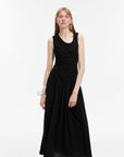 "Casual Commuting" light luxury mercerized cotton special - shaped collar waist irregular lazy long dress - variant_title