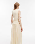 "Casual Commuting" light luxury mercerized cotton special - shaped collar waist irregular lazy long dress - variant_title