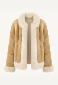 Casual Gene Yellow Apricot muskrat and fox fur coat product view