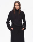 "Casual Life" Textured Cotton Loose Straight Hooded Short Sweatshirt - variant_title