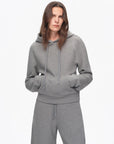 "Casual Life" Textured Cotton Loose Straight Hooded Short Sweatshirt - variant_title