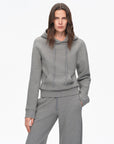 "Casual Life" Textured Cotton Loose Straight Hooded Short Sweatshirt - variant_title