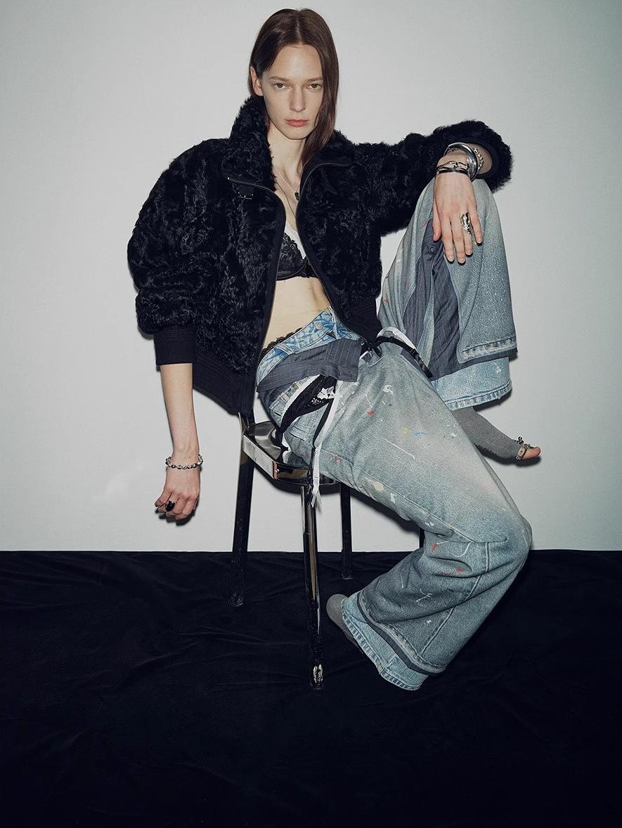 Casual stand - up collar jacket - style fluffy sheep curly hair fashionable short bomber coat"Curly Story" - variant_title