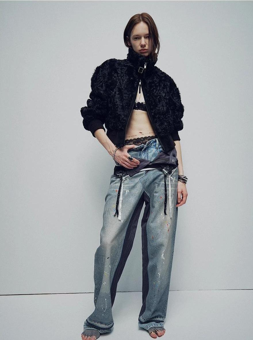Casual stand - up collar jacket - style fluffy sheep curly hair fashionable short bomber coat"Curly Story" - variant_title