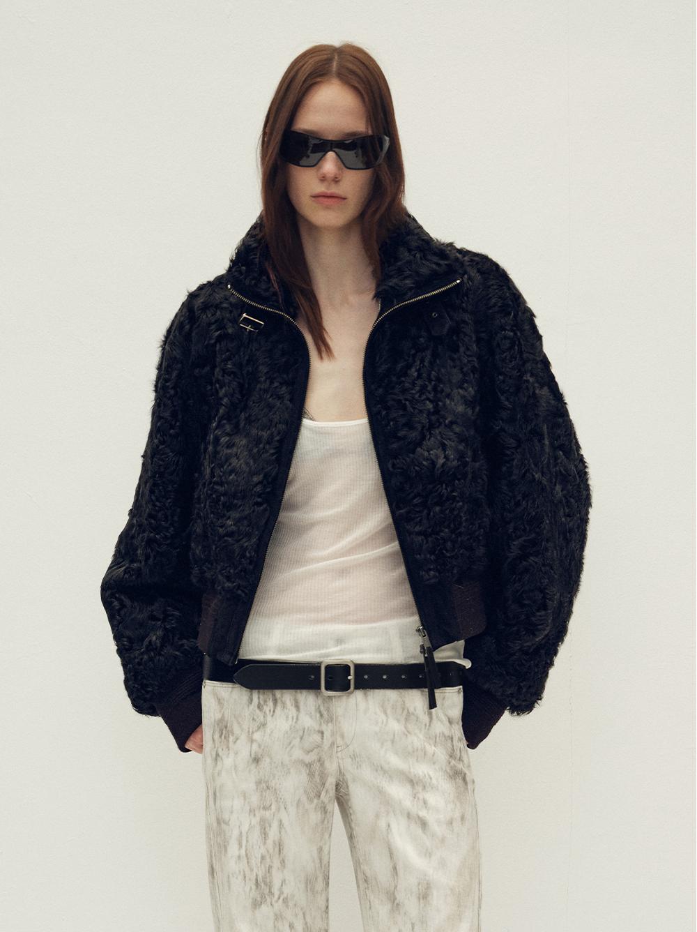 Casual stand - up collar jacket - style fluffy sheep curly hair fashionable short bomber coat"Curly Story" - variant_title