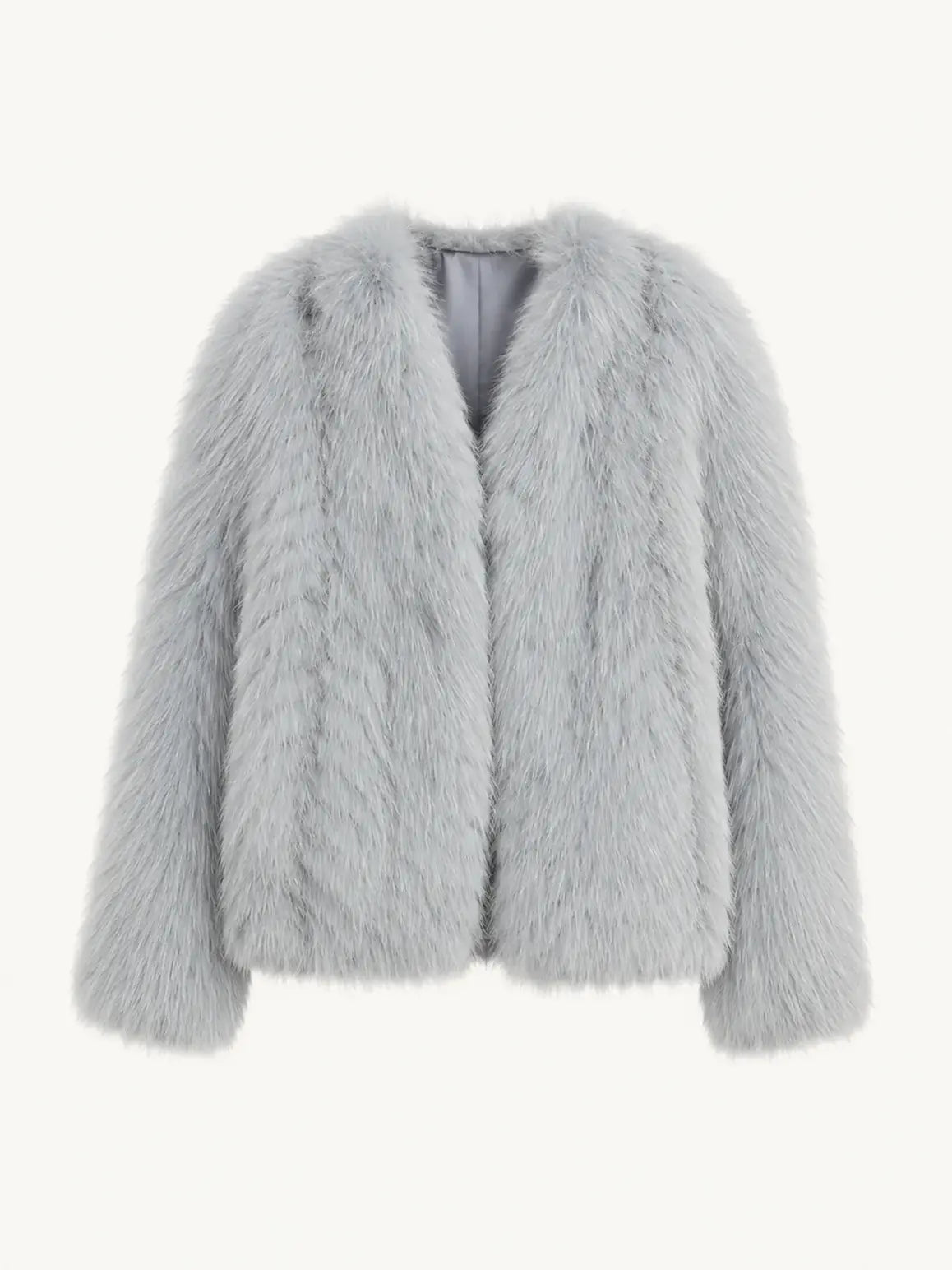 Champagne Ice Blue SagaFurs fox fur coat front product view