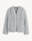 Champagne Ice Blue SagaFurs fox fur coat front product view