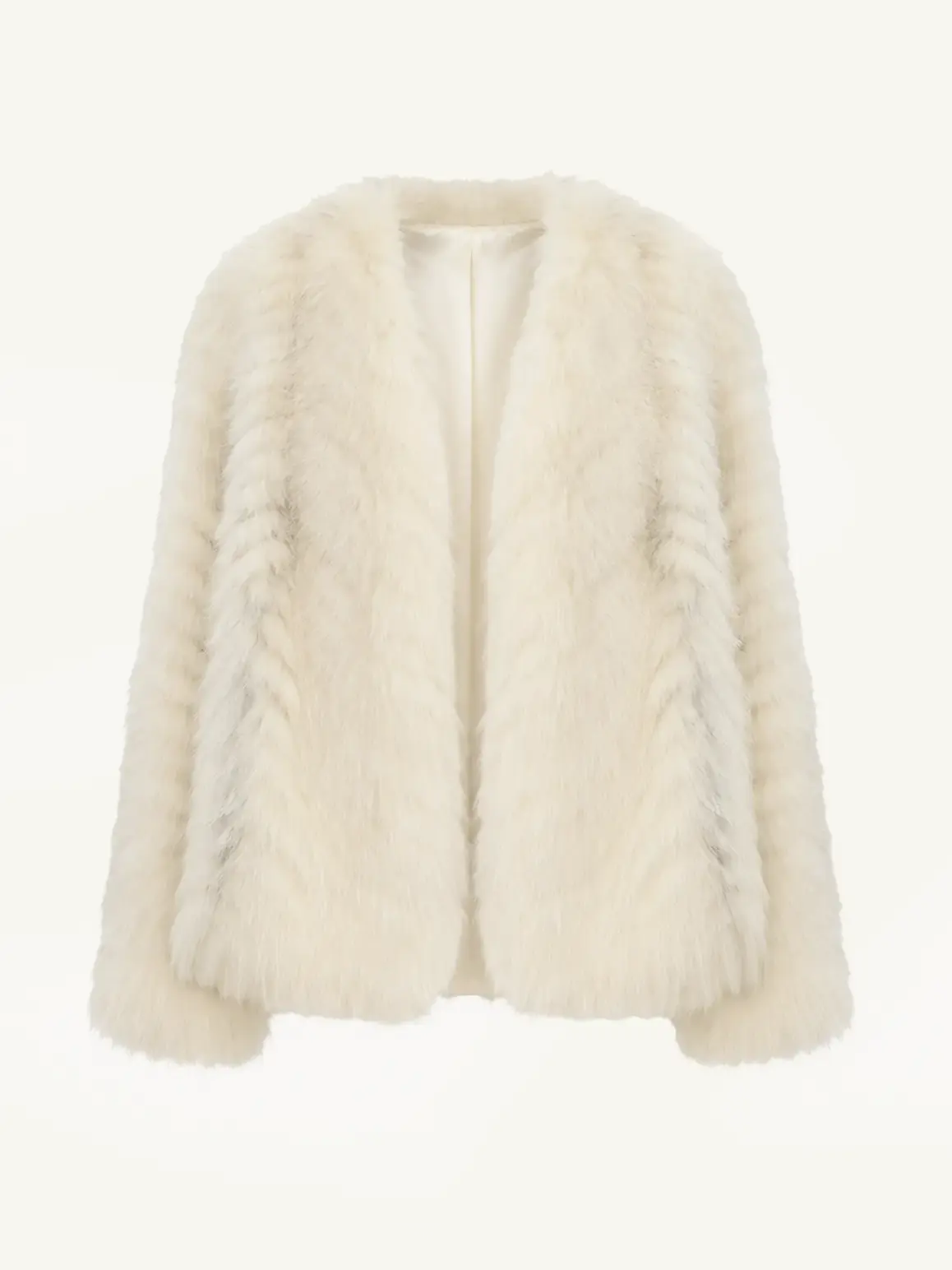 Champagne Light Yellow SagaFurs fox fur coat front product view