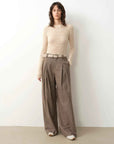 "City Stroll" casual and relaxed wool - blend double - pleated straight draped wide - leg casual trousers for autumn - variant_title