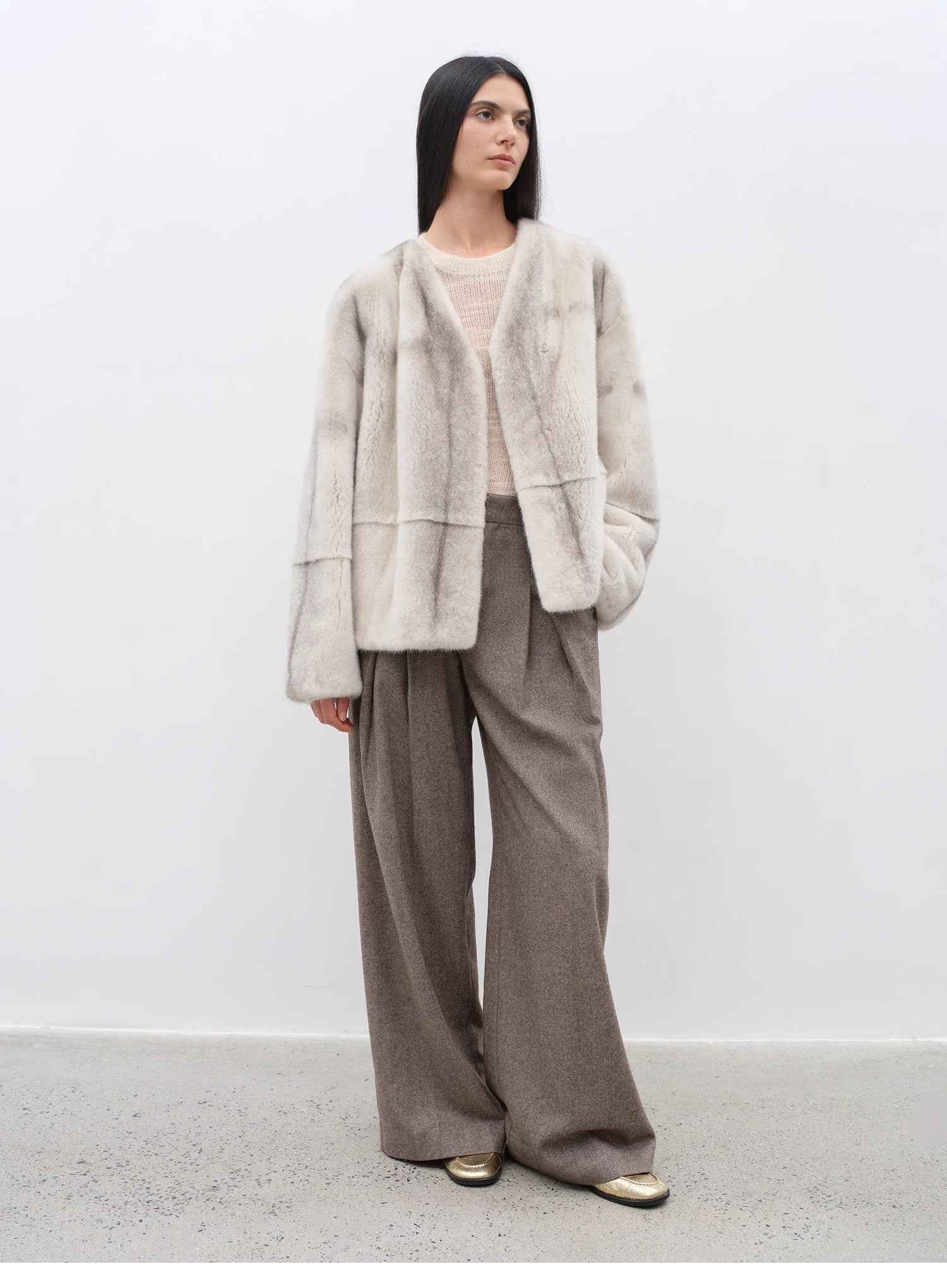 "City Stroll" casual and relaxed wool - blend double - pleated straight draped wide - leg casual trousers for autumn - variant_title