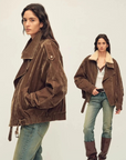 Fireladyfur City Travel SUN GOLD BROWN fox fur down parka two-look styling collage