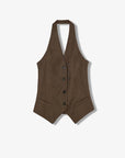 Classic old money style cool feeling silk linen halterneck sleeveless short vest women's top - variant_title