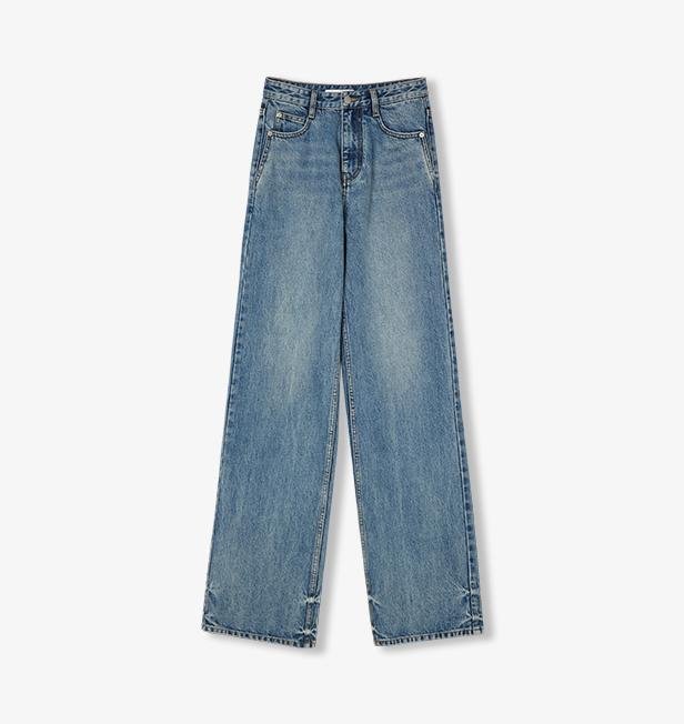 Classic retro old money style, craft washed organic cotton, retro straight slim jeans - variant_title
