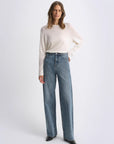 Classic retro old money style, craft washed organic cotton, retro straight slim jeans - variant_title