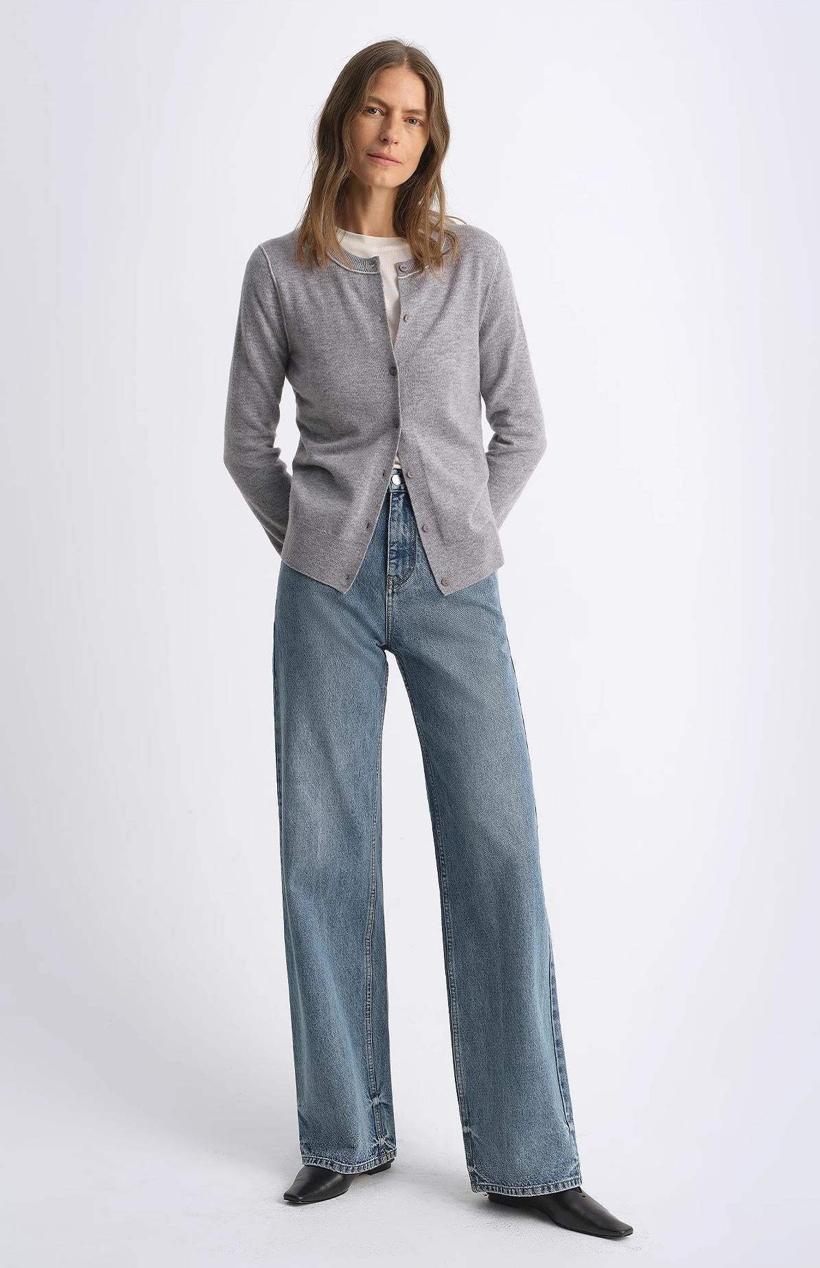 Classic retro old money style, craft washed organic cotton, retro straight slim jeans - variant_title