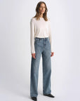 Classic retro old money style, craft washed organic cotton, retro straight slim jeans - variant_title