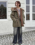 Fireladyfur Coastal Highway II shearling lined down parka hood styling