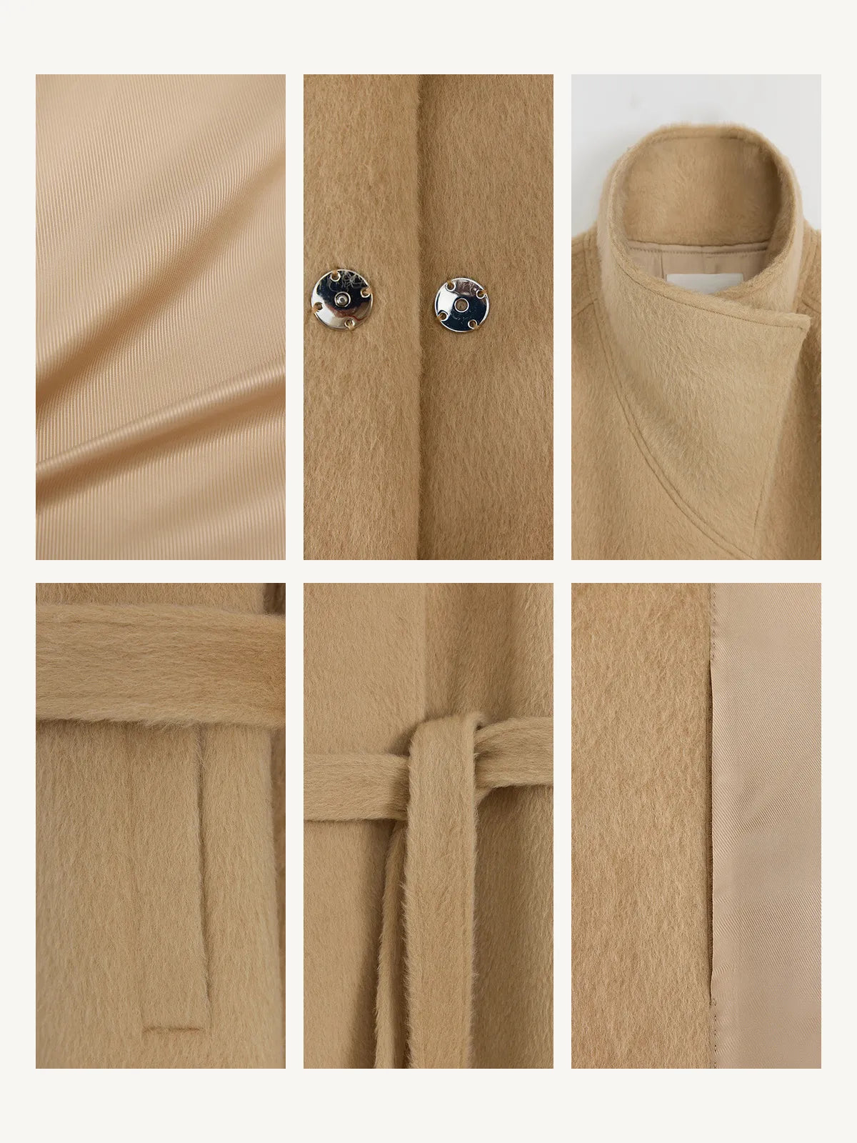THE ARTM Women's Alpaca Wool Blend Coat - A-Line Lapel Long Coat "Architectural Grace"