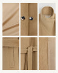 THE ARTM Women's Alpaca Wool Blend Coat - A-Line Lapel Long Coat "Architectural Grace"