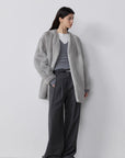 "Commuting Rules" Worsted Wool Blend Waistless Raw Edge Wide Leg Pants Slimming Scimitar Casual Pants - variant_title