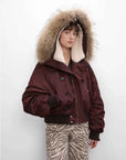Fireladyfur Cool and Sharp short hooded jacket front outfit view