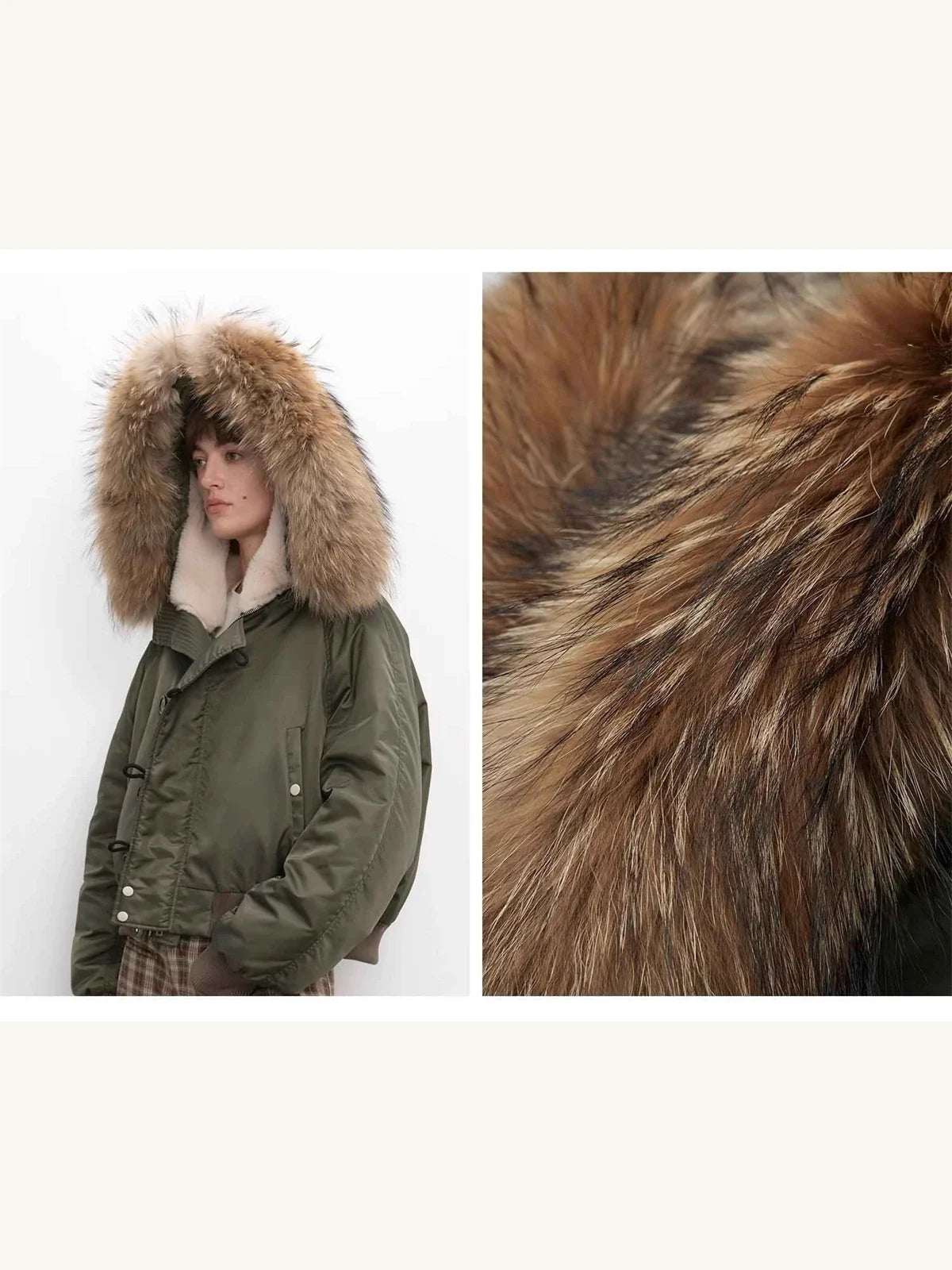 Fireladyfur Cool and Sharp short hooded jacket detail collage