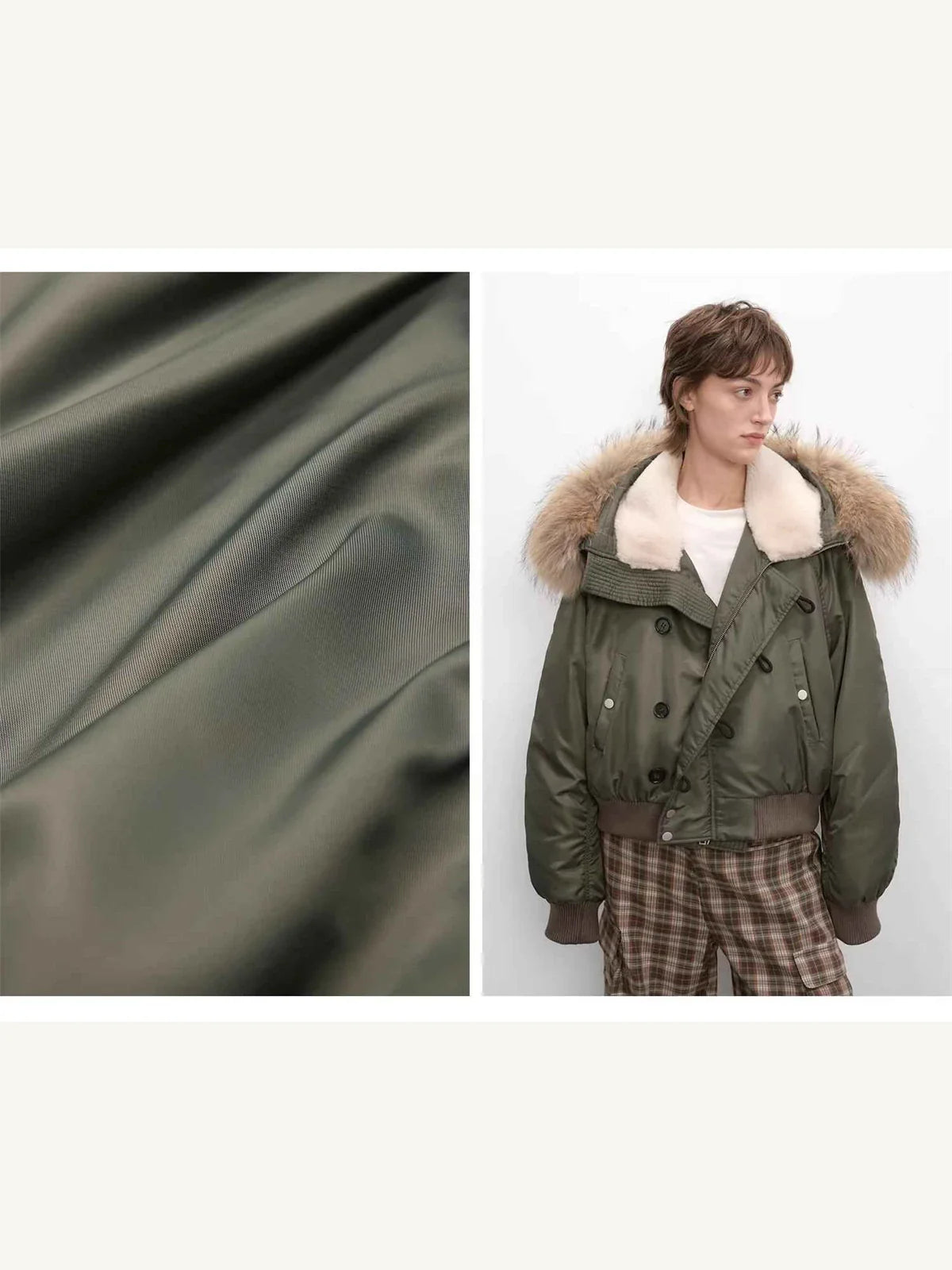 Fireladyfur Cool and Sharp short hooded jacket color and lining details