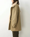 Firelady Fur Cool Denim Fabric khaki down parka side profile