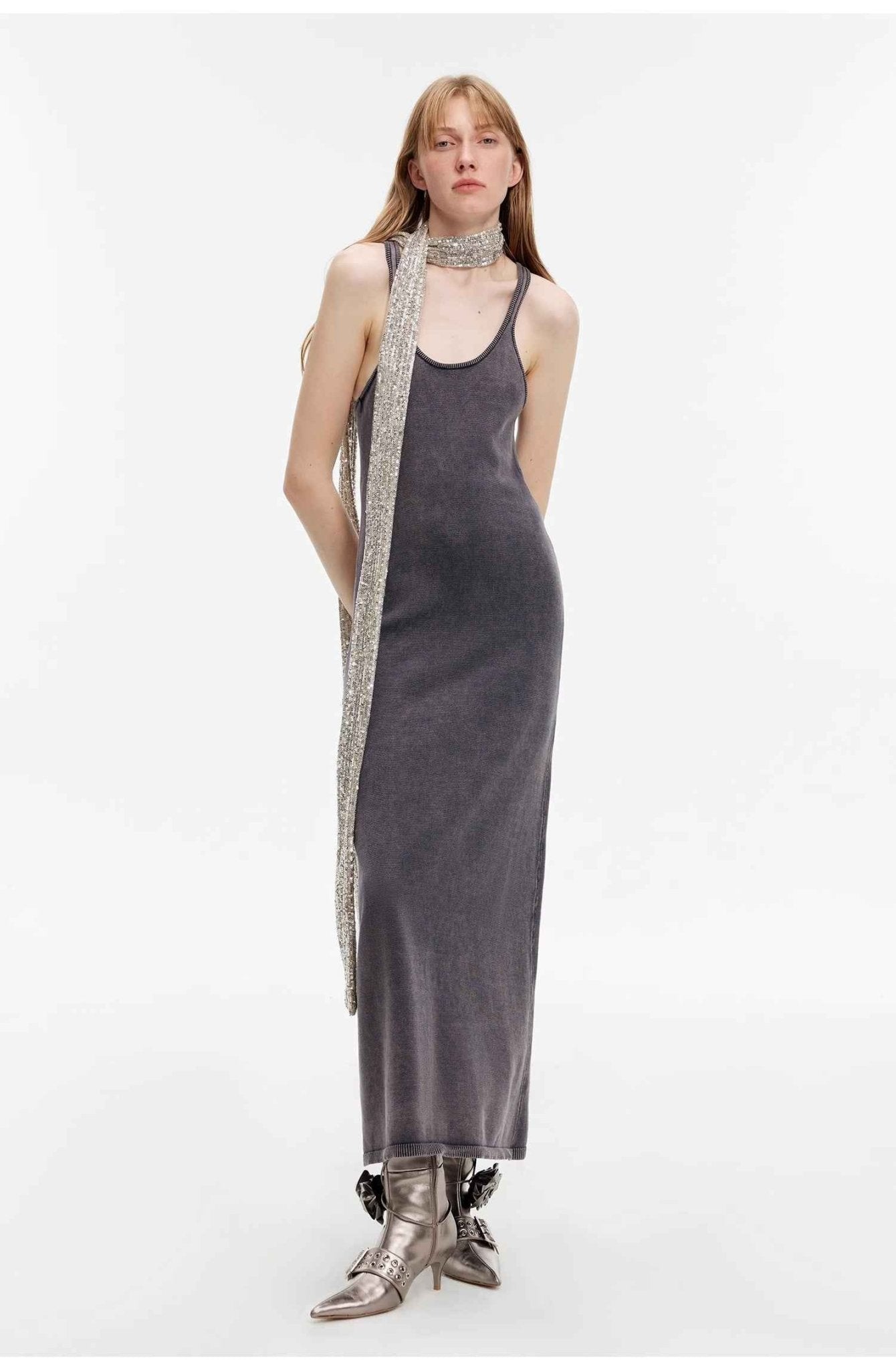 "Cool Girl Recipe" Luxury brand exclusive ferment - washed distressed vest dress - variant_title