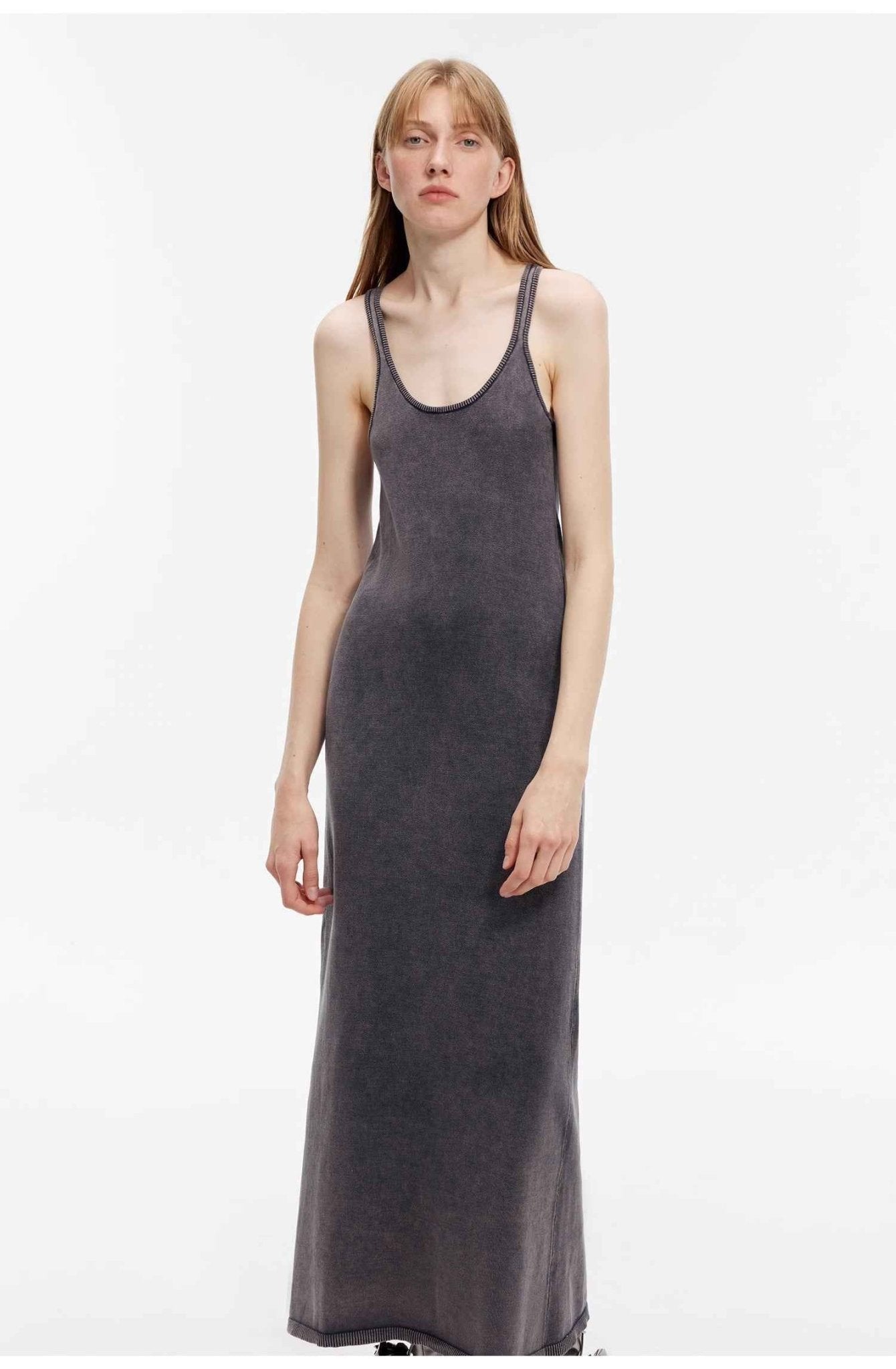 "Cool Girl Recipe" Luxury brand exclusive ferment - washed distressed vest dress - variant_title