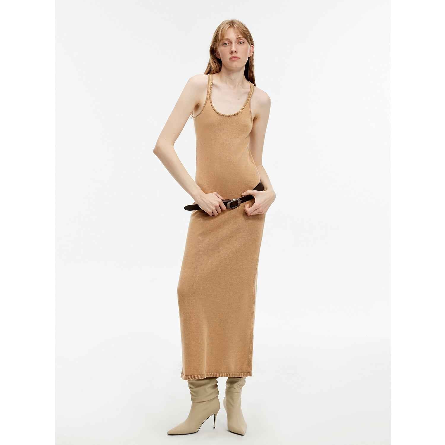 "Cool Girl Recipe" Luxury brand exclusive ferment - washed distressed vest dress - variant_title