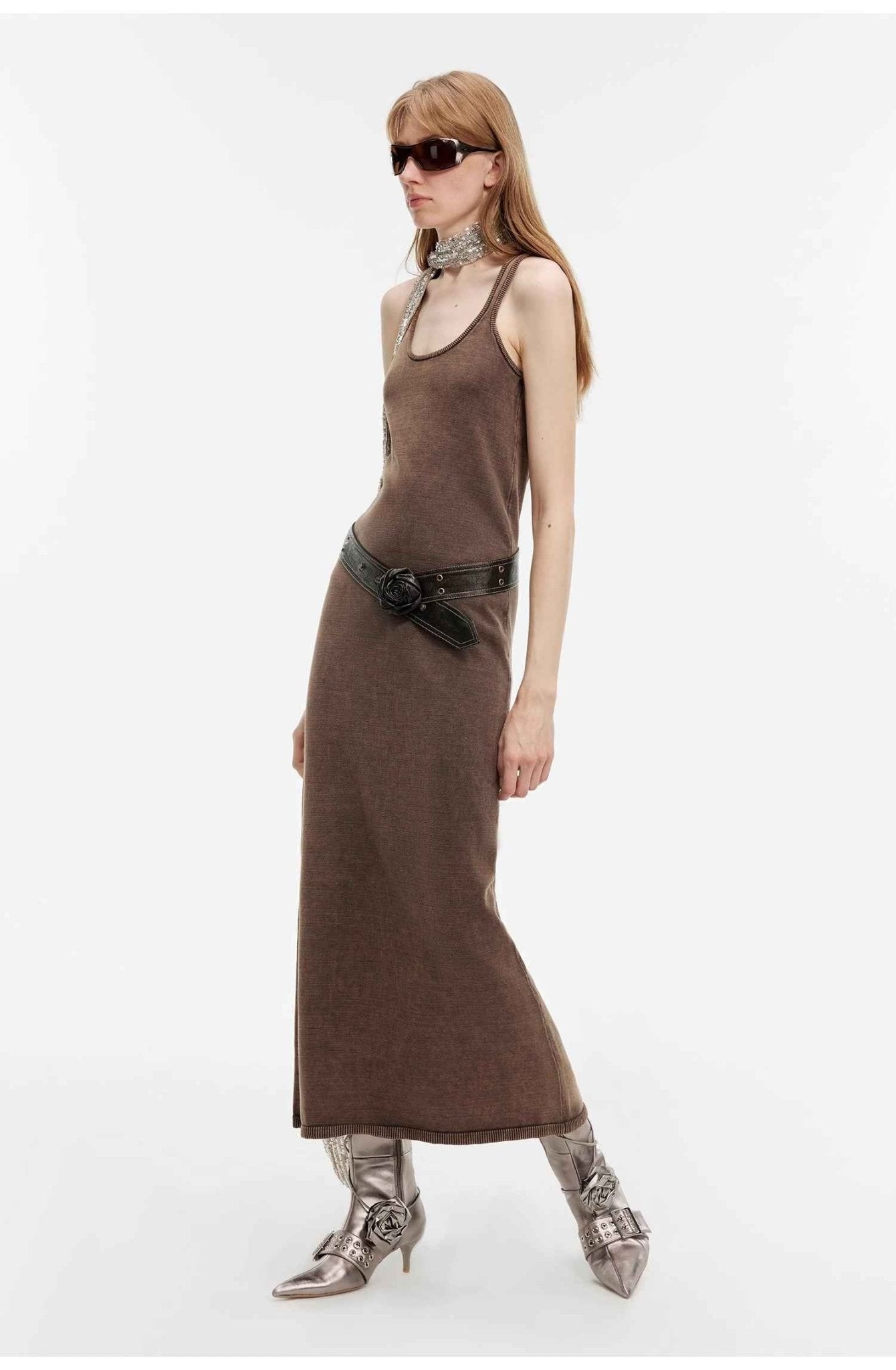 "Cool Girl Recipe" Luxury brand exclusive ferment - washed distressed vest dress - variant_title