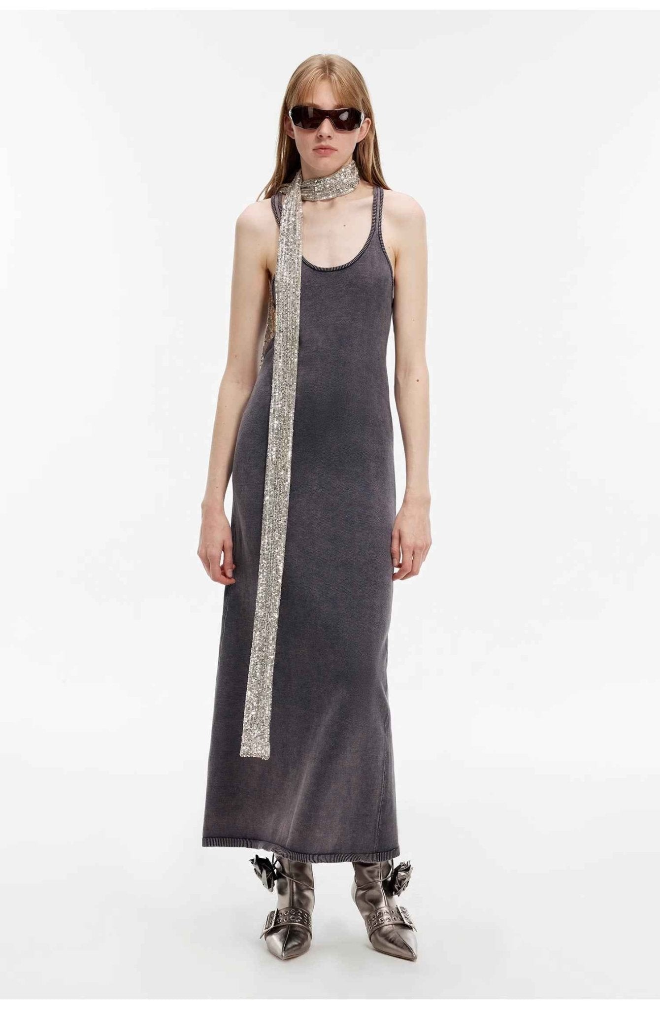 "Cool Girl Recipe" Luxury brand exclusive ferment - washed distressed vest dress - variant_title