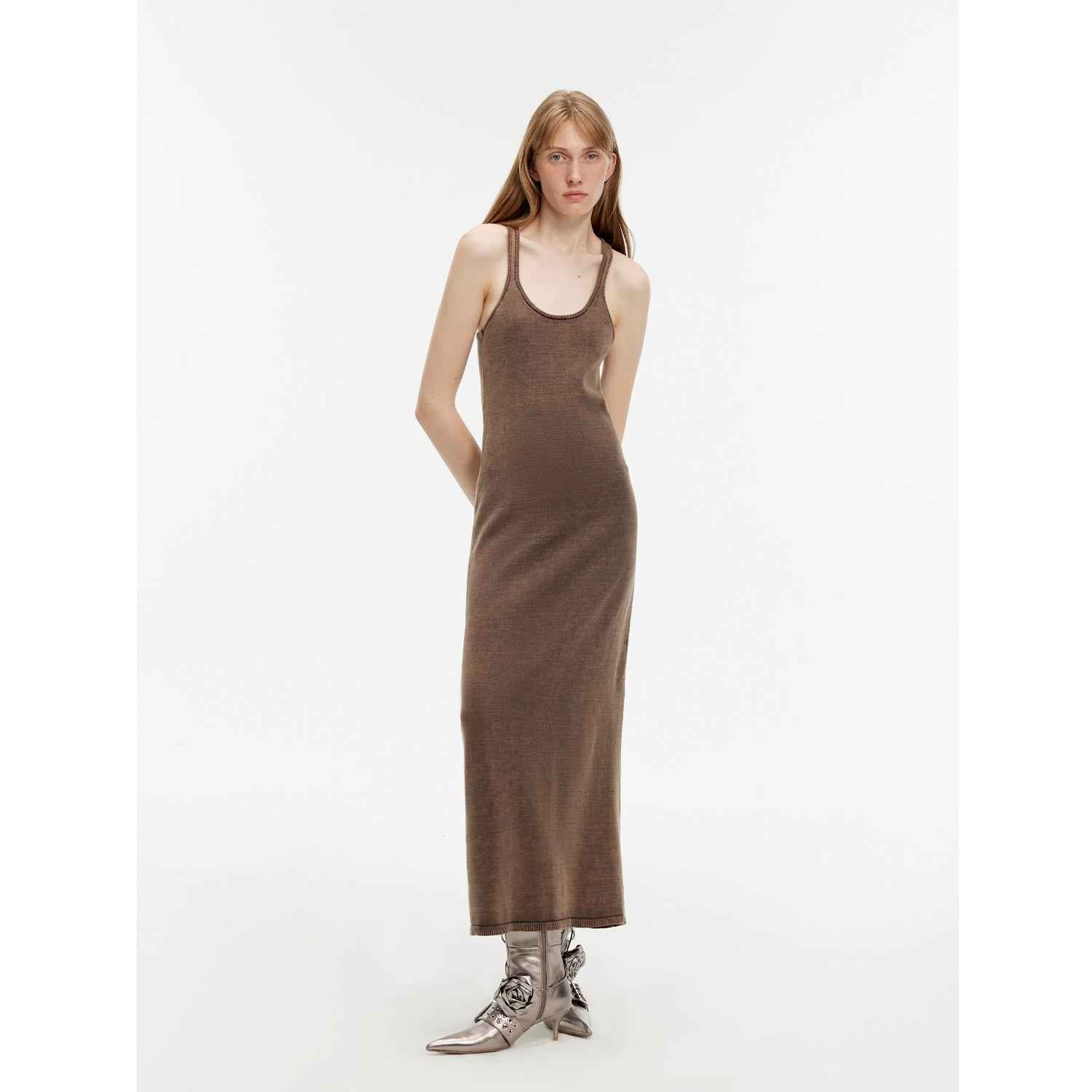 "Cool Girl Recipe" Luxury brand exclusive ferment - washed distressed vest dress - variant_title