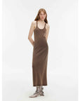 "Cool Girl Recipe" Luxury brand exclusive ferment - washed distressed vest dress - variant_title
