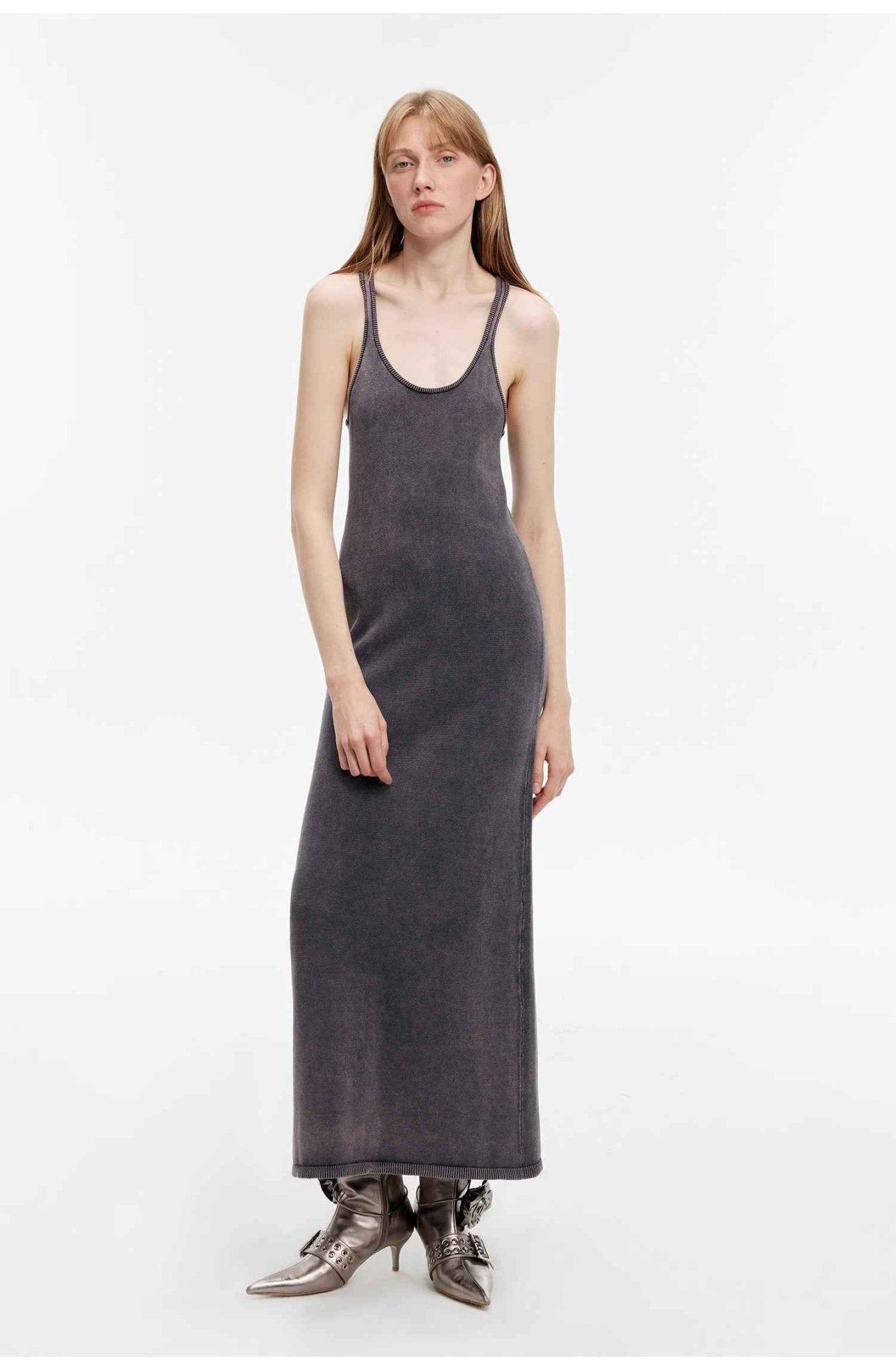 "Cool Girl Recipe" Luxury brand exclusive ferment - washed distressed vest dress - variant_title