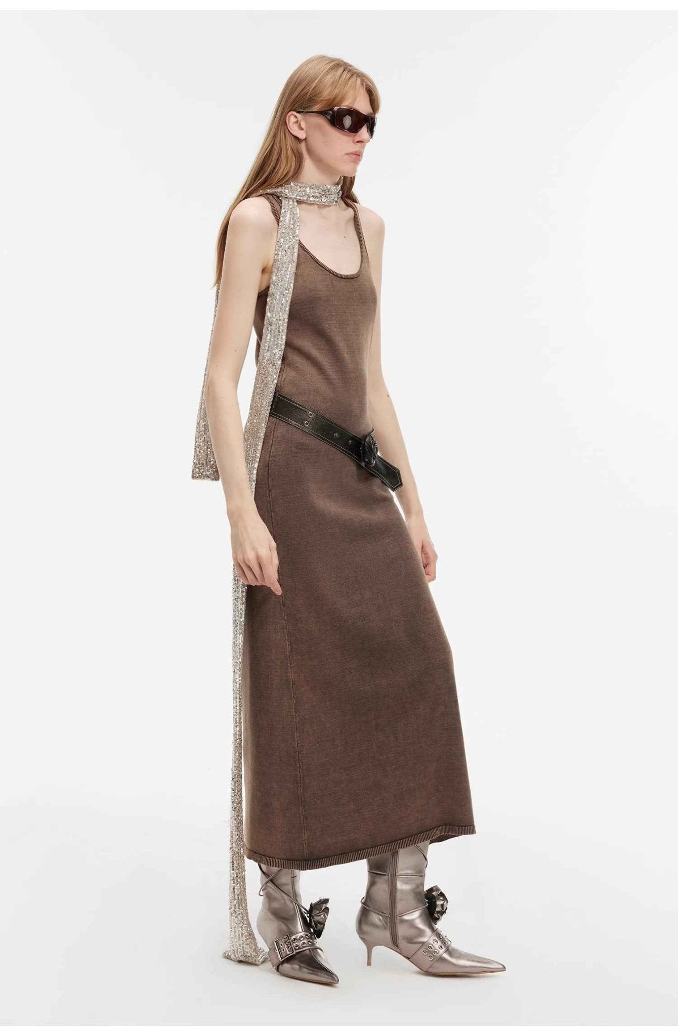"Cool Girl Recipe" Luxury brand exclusive ferment - washed distressed vest dress - variant_title