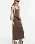 "Cool Girl Recipe" Luxury brand exclusive ferment - washed distressed vest dress - variant_title