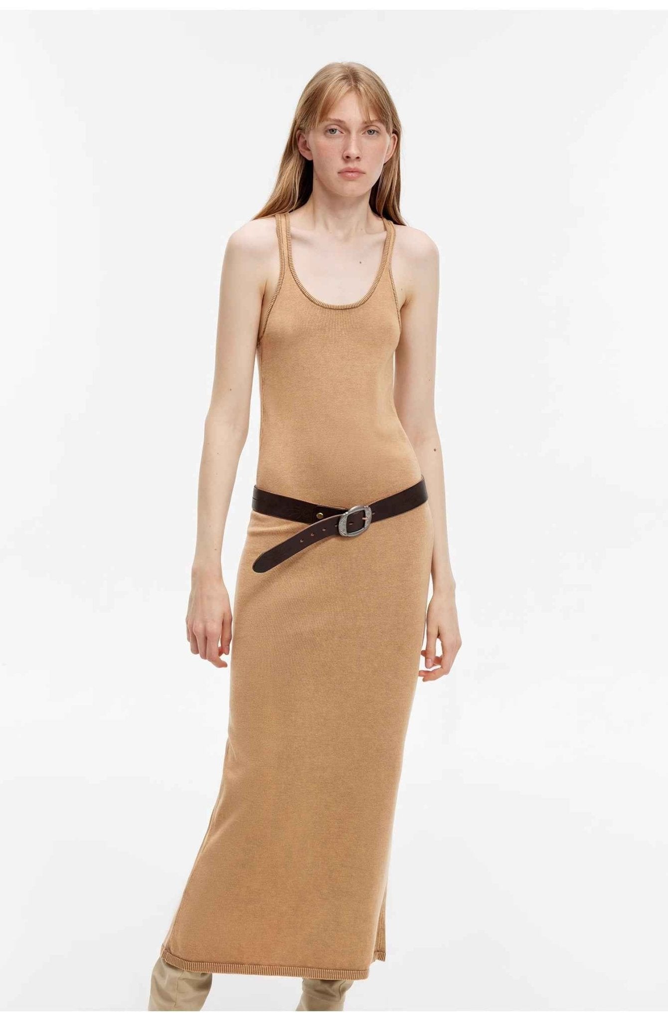 "Cool Girl Recipe" Luxury brand exclusive ferment - washed distressed vest dress - variant_title