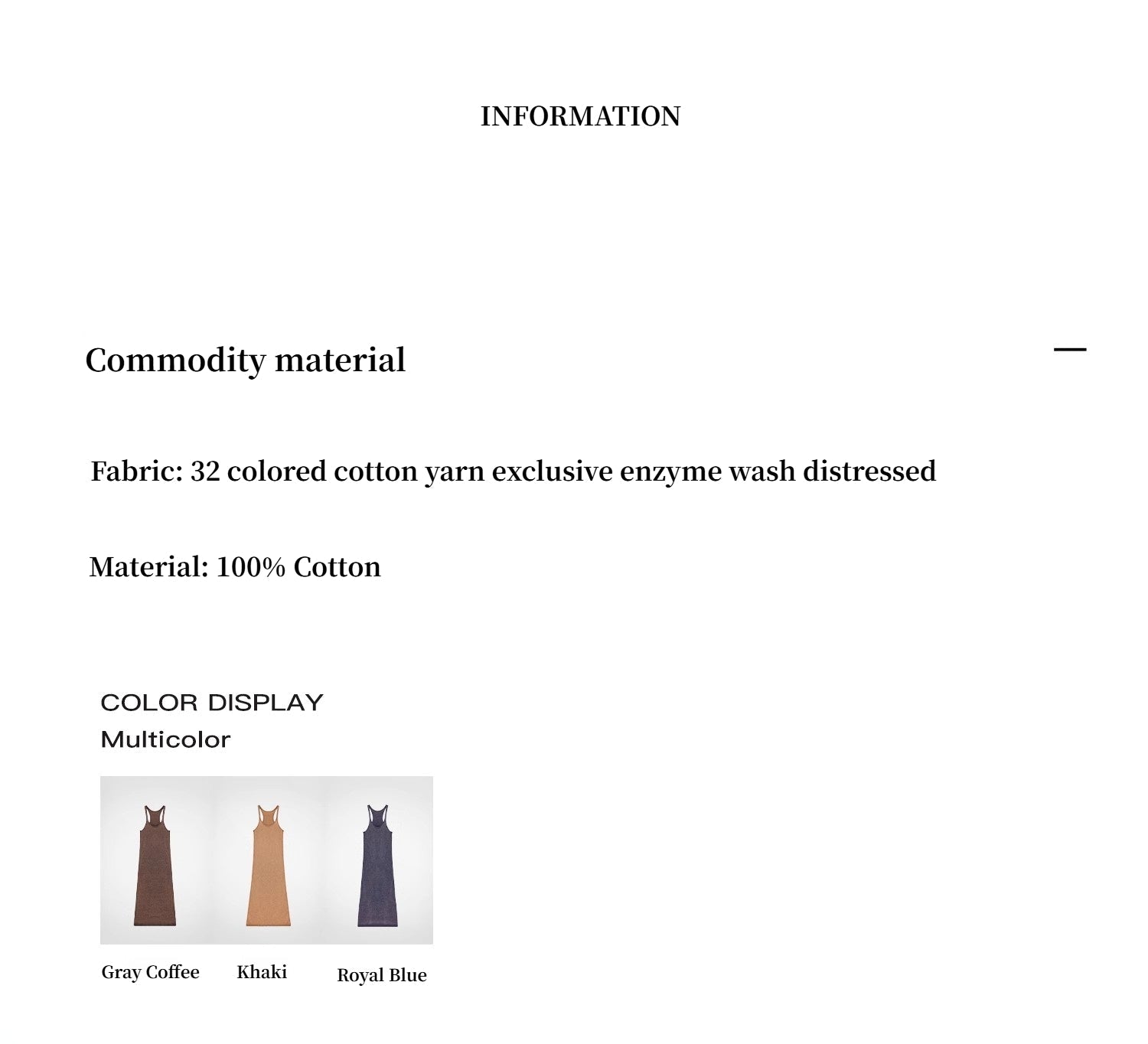 "Cool Girl Recipe" Luxury brand exclusive ferment - washed distressed vest dress - variant_title
