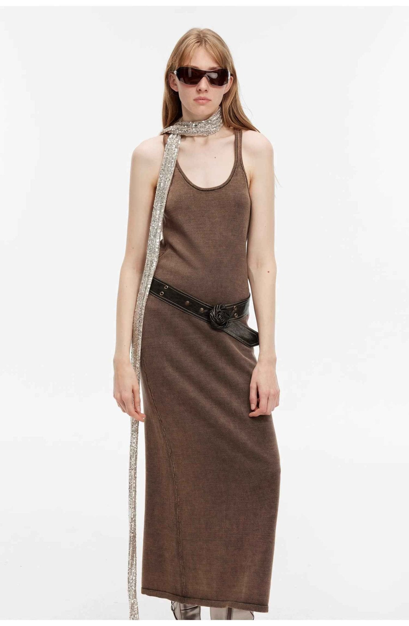 "Cool Girl Recipe" Luxury brand exclusive ferment - washed distressed vest dress - variant_title