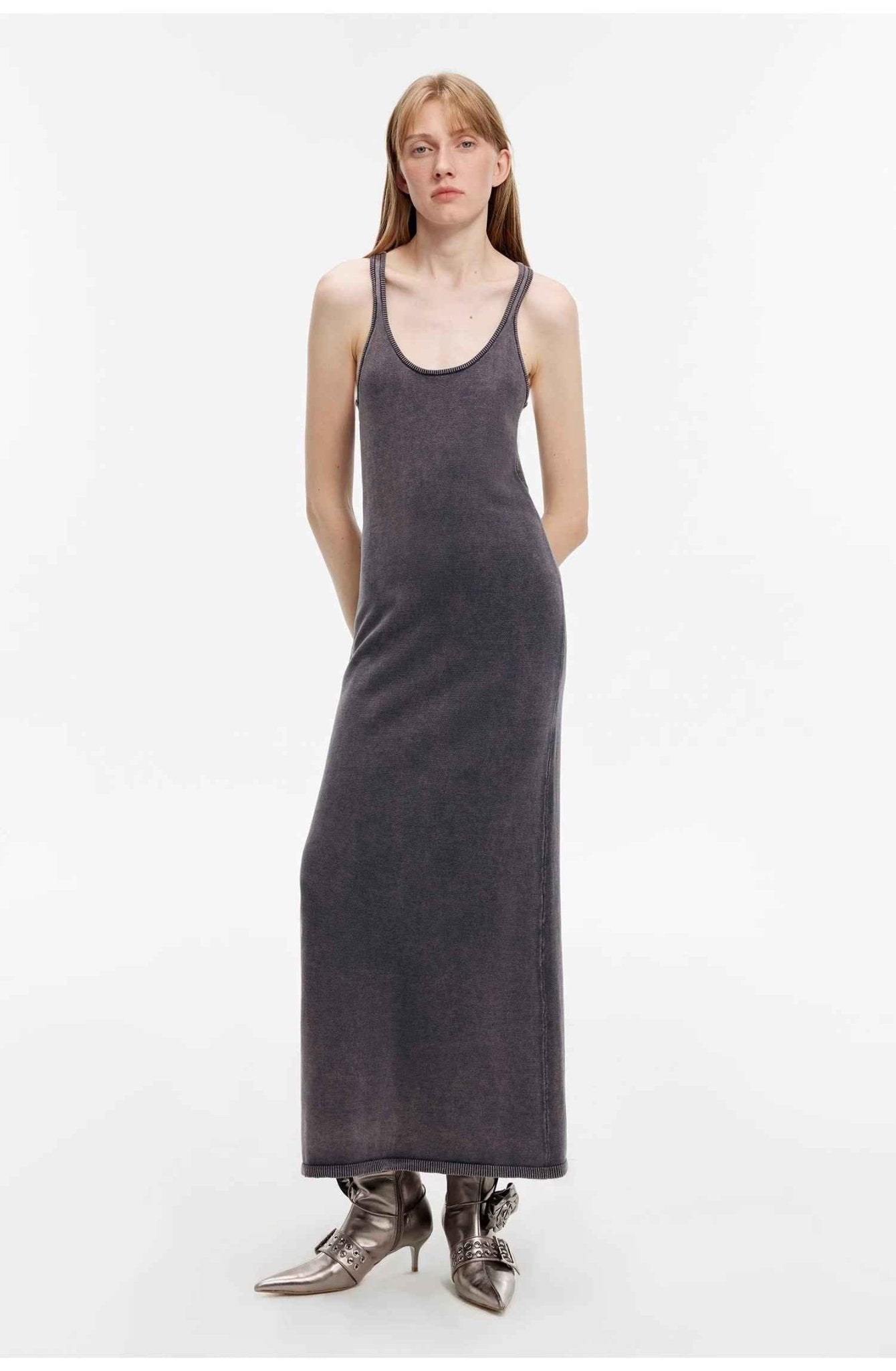 "Cool Girl Recipe" Luxury brand exclusive ferment - washed distressed vest dress - variant_title