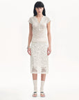 Cotton and Linen Blend Sequined Henley Neck Short Sleeve T-Shirt"Minimalist Light Gap" - variant_title