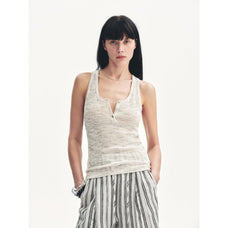 Cotton and Linen Blended Henley Collar Beaded Vest Summer"Summer Night Starry Sky" - variant_title