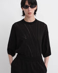 Customized Acetate Cotton Geometric Lines Knitted Suit - variant_title