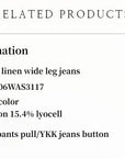 Customized cotton fabric skin - friendly washed drape versatile wide - leg jeans - variant_title