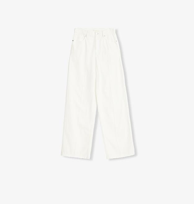 Customized cotton fabric skin - friendly washed drape versatile wide - leg jeans - variant_title
